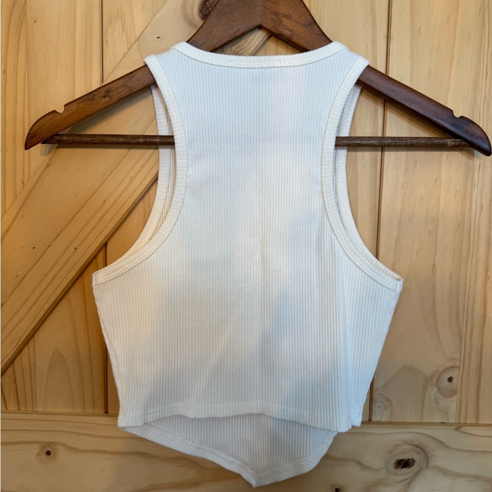 Lulu's White Ribbed Tank Top - Picture 3 of 3